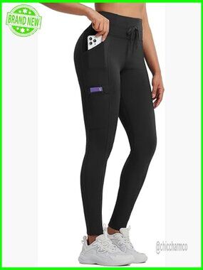 Fleece Lined Thermal Leggings High Waisted Winter Running Hiking Pants with